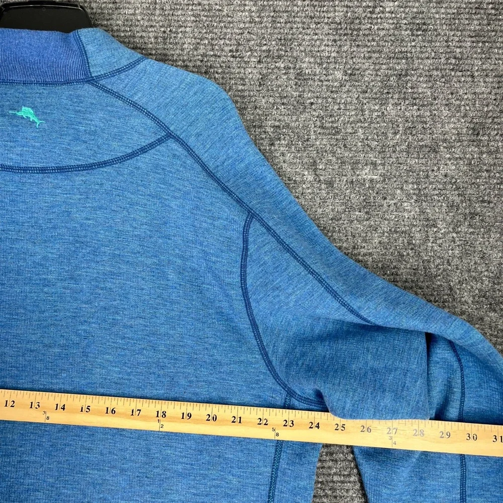Tommy Bahama‎ Reversible Quarter Zip Pullover Sweater Mens XL Cotton Tencel